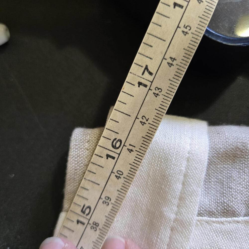 Harve Benard Linen Capri Cream High Waist Trousers Minimalist Coastal Chic SZ 12 - Picture 9 of 9
